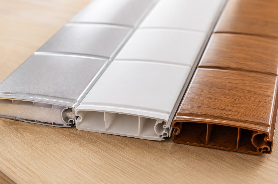 Lamas de persiana de aluminio, PVC y madera